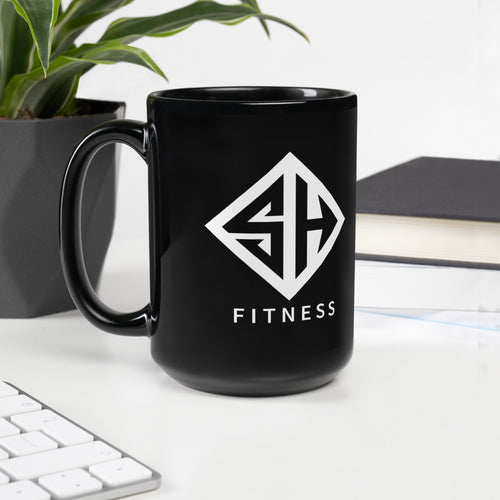 Black Coffee Mug | Black Glossy Mug | Strong Heroes Fitness