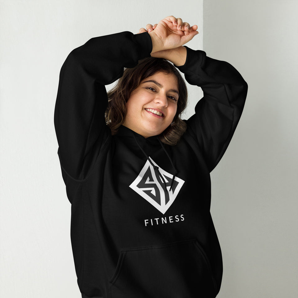 Unisex Printed Hoodie | Printed Black Hoodie | Strong Heroes Fitness